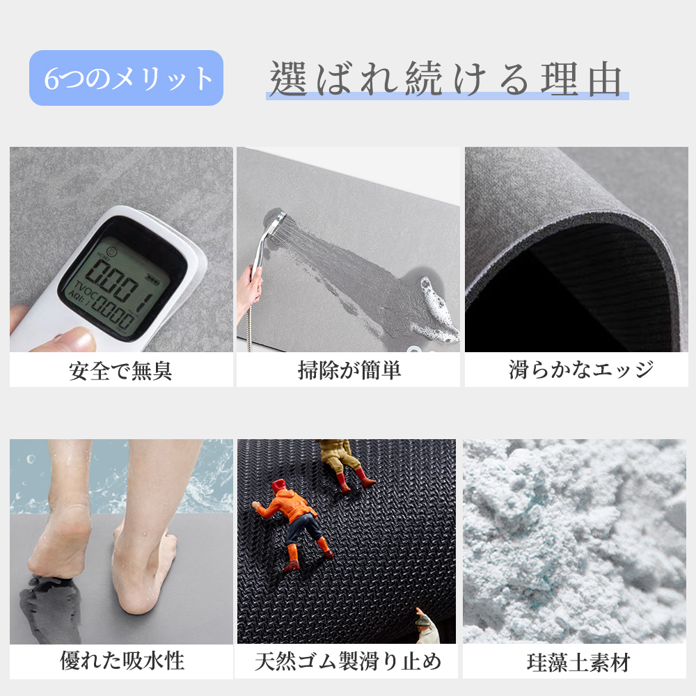 珪藻土バスマット 珪藻土マット 珪藻土 プレゼント ギフト バスマット 足拭きマット 足ふきマット お風呂マット 水切りマット 速乾 吸水 おしゃれ 可愛い かわいい 北欧 お祝い 贈り物 内祝 新築祝 HUMUS 送料無料 C-44 - 画像 (2)
