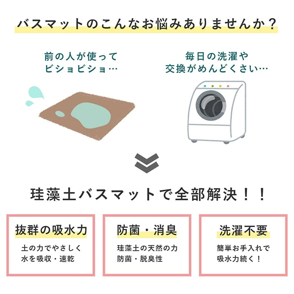 珪藻土バスマット 珪藻土マット 珪藻土 プレゼント ギフト バスマット 足拭きマット 足ふきマット お風呂マット 水切りマット 速乾 吸水 おしゃれ 可愛い かわいい 北欧 お祝い 贈り物 内祝 新築祝 HUMUS 送料無料 C-44 - 画像 (2)